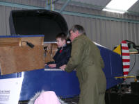School visitors in the Link Trainer