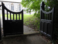 Plaque on Flixton Church Gates